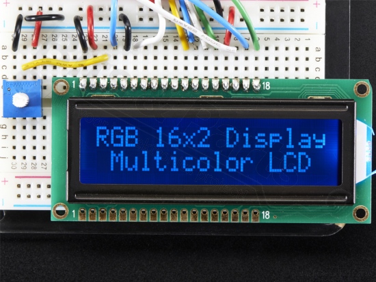 Display LCD HD44780 - 16x2 RGB on black - Adafruit 399